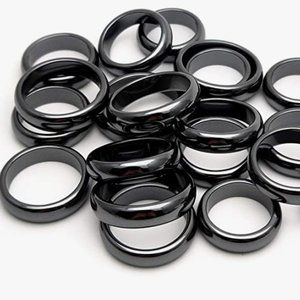 Pair of Brand New Hematite Rings  Unisex Style and Fit